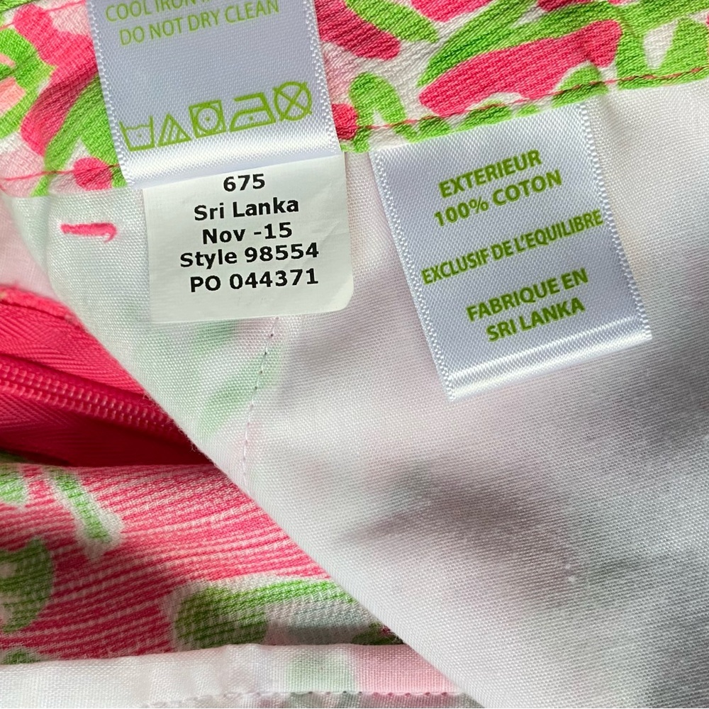 Lilly Pulitzer Adie Shorts Pink Green Flamingo Southern Charm Print Size 2 Women - Picture 11 of 16